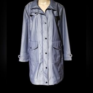 London Fog Women's Ladies' Spring Fall Pea Coat / Sz XL / Grey w metallic sheen